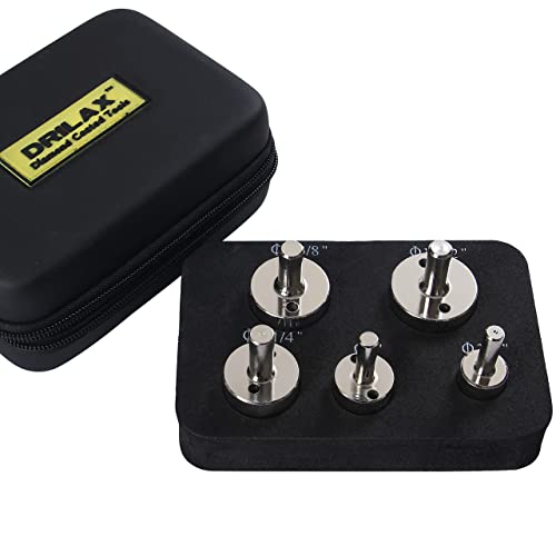 Drilax Diamond Drill Bit Hole Saw Extra Tall Long Drilling Quartz Granite Countertop Ceramic Porcelain Tile Glass 3/4, 1, 1/4, 3/8, 1 1/2 Inch 5 Pieces Set