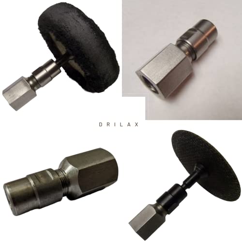 Drilax Flapper Adapter 5/8 UNC Thread with 1/4" Collet - Turns Angle Grinders Into Rotary Tools for Running Carbide Burrs and Flapper Wheels Made in USA Compatible with Dewalt, Makita, Bosch, Metabo