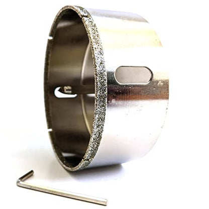 Drilax 4 Inch Diamond Drill Bit Tile Hole Saw Ceramic Porcelain Quartz Granite Kitchen Bathroom Shower Faucet Installation 4 Inches with Removable Center Pilot Drill Bit Locator Pin Locator drilax-tools