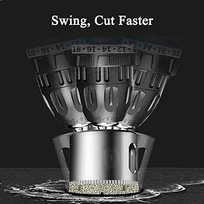 Drilax 1 Inch Diamond Hole Saw Drill Bit Tiles, Quartz, Marble, Granite Countertop, Ceramic, Porcelain Tiles Terra COTA Flower Pot Drain Holes with Removable Center Pilot Drill Bit Locator Pin Locator drilax-tools