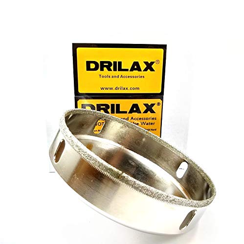 Drilax Diamond Coated Hole Saw 4-7/8 inch Drilling Tool Kitchen Bathroom Shower Drain Ceramic Porcelain Tiles Glass Marble Granite Quartz Holesaw