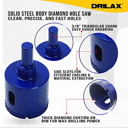 1-1/2 Inch Diamond Hole Saw Drill Bit Cobalt Series Vacuum Brazed