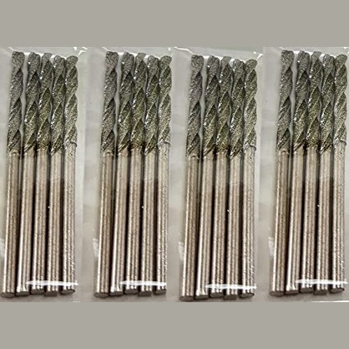Diamond Drill Bit 2.5mm 20 Pieces Set Twist Tip Glass Drilling Making Jewelry Necklace Earrings Pendants Bracelets with Sea Shells Beach Rocks Ceramic Porcelain Gemstones drilax-tools