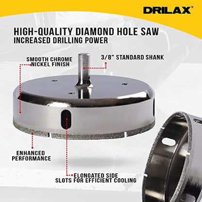 4-1/2 inch Chrome Series Diamond Hole Saw Drill Bit Template Guide Included
