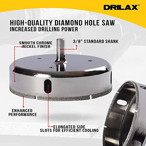4-1/2 inch Chrome Series Diamond Hole Saw Drill Bit Template Guide Included
