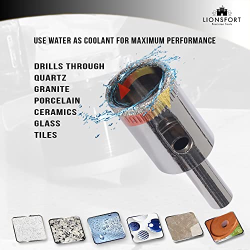 3/4 Inch Diamond Drill Bit Saw for Ceramic Porcelain Glass Tile Quartz Granite Countertop Drilling Bottle Lamp Faucet Flower Pot Planter Drainage Hole 0.75 in