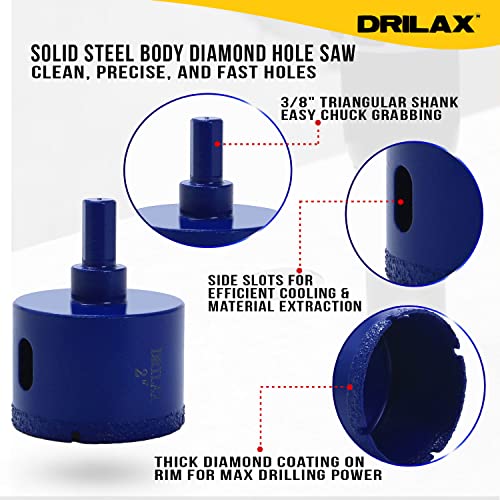 2 Inch Diamond Hole Saw Drill Bit Cobalt Series Vacuum Brazed