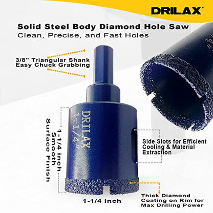 1-1/4 Inch Diamond Hole Saw Drill Bit Cobalt Series Vacuum Brazed