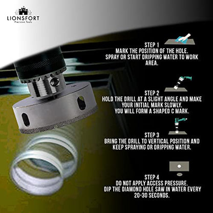 3 Inch Diamond Hole Saw | Tile Cutter for Ceramic, Quartz & Granite