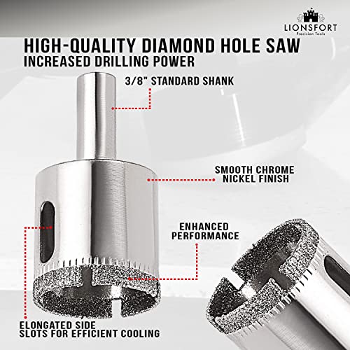 1 1/4 Inch Diamond Saw Ceramic Porcelain Tiles Quartz Granite Countertop Glass Bottle 1.25 Tile Drill Bit 1-1/4 inch Hole Cutter