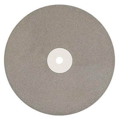 8 inch Diamond Disc Grit 320 High Density Coated Flat Lap Lapping Lapidary Wheel Glass Jewelry Polishing Tool Grinding Sharpening Metal Back 1/2 Arbor GRIT0320