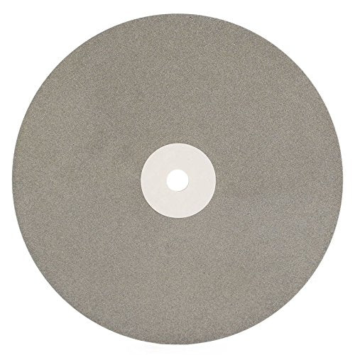 8 inch Diamond Disc Grit 320 High Density Coated Flat Lap Lapping Lapidary Wheel Glass Jewelry Polishing Tool Grinding Sharpening Metal Back 1/2 Arbor GRIT0320