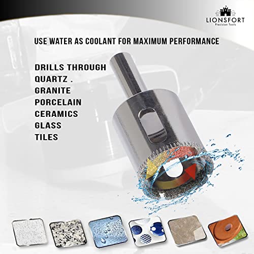 1 Inch Diamond Drill Bit Saw Ceramic Porcelain Glass Quartz Granite Countertop Bottle Tile Hole Cutter