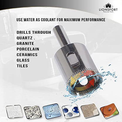 1 Inch Diamond Drill Bit Saw Ceramic Porcelain Glass Quartz Granite Countertop Bottle Tile Hole Cutter