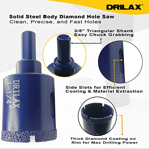 1-1/4 Inch Diamond Hole Saw Drill Bit Cobalt Series Vacuum Brazed