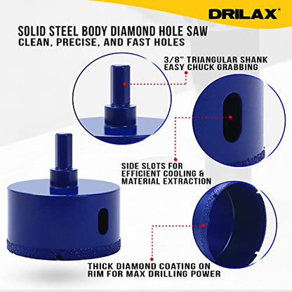 2-1/2 Inch Diamond Hole Saw Drill Bit Cobalt Series Vacuum Brazed