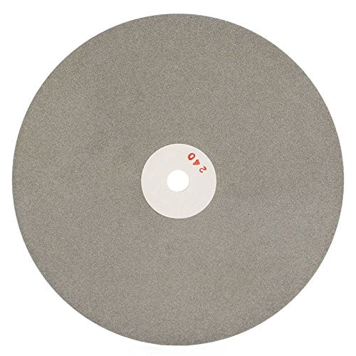 8 inch Diamond Disc Grit 240 High Density Coated Flat Lap Lapping Lapidary Wheel Glass Jewelry Polishing Tool Grinding Sharpening Metal Back 1/2 Arbor GRIT0240