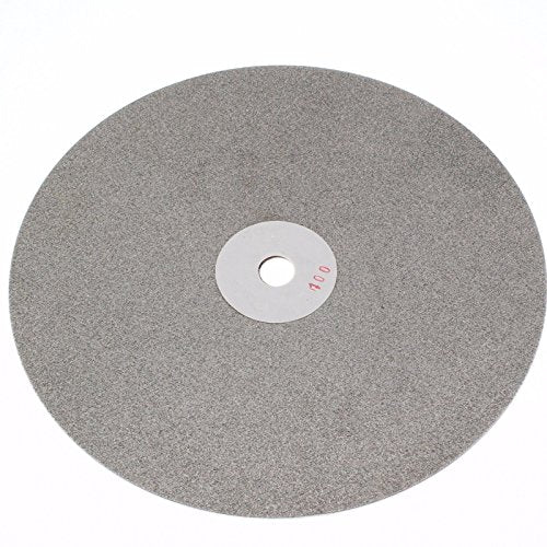 8 inch Diamond Disc Grit 100 Coated Flat Lap Lapping Lapidary Wheel Glass Jewelry Polishing Tool Grinding Sharpening Metal Back 1/2 Arbor