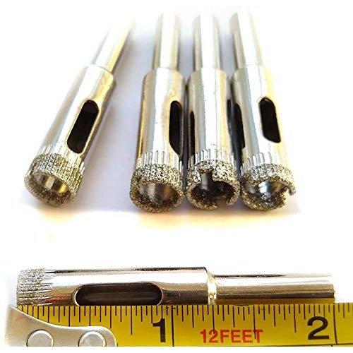 Drilax Diamond Drill Bit Set 3/8 Inch Ceramic Porcelain Tile Glass Bottle Granite Hole Saw 5 Pieces Pack