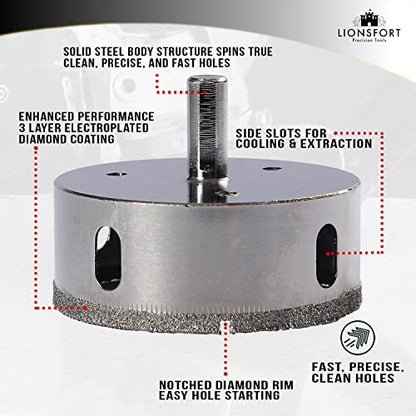 3 Inch Diamond Hole Saw | Tile Cutter for Ceramic, Quartz & Granite