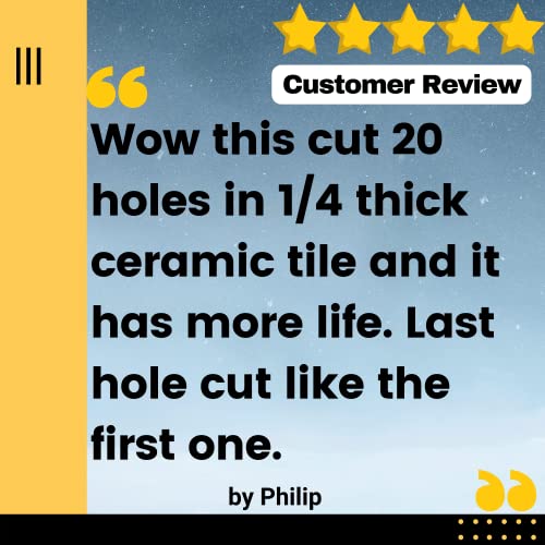 Drilax Diamond Drill Bit Set 3/8 Inch Ceramic Porcelain Tile Glass Bottle Granite Hole Saw 5 Pieces Pack