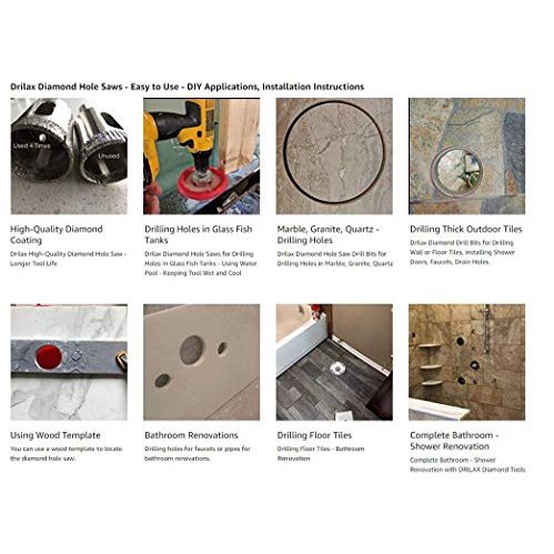1/2 inch Diamond Drill Bit Ceramic Porcelain Tile Glass Bottle Quartz Granite Countertop RO Water Filter Faucet Hole 0.50 Inch Single Pack