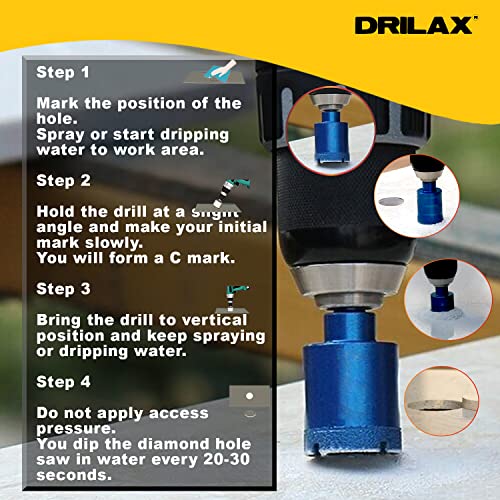 1-1/4 Inch Diamond Hole Saw Drill Bit Cobalt Series Vacuum Brazed