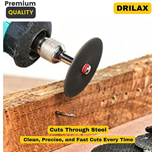 Fiberglass Reinforced Cut-off Wheels 100 Pieces 1 1/4 inch Diameter Abrasive Cutting Tool Disc with 8 Mandrels Included Rotary Discs Compatible With Dremel 426 426b