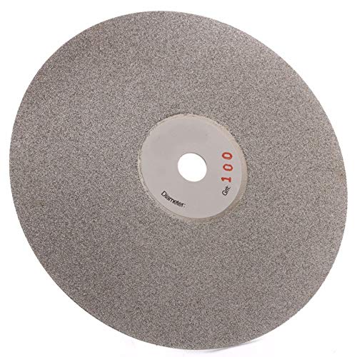 Drilax 6 inch Grit 100 Professional Quality High Density Diamond Coated Flat Lap Lapping Lapidary Wheel Disc Glass Jewelry Polishing Tool Grinding Sharpening Metal Back 1/2 Arbor Grit100
