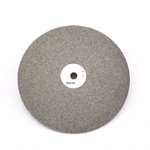 8 inch Diamond Disc Grit 60 High Density Coated Flat Lap Lapping Lapidary Wheel Glass Jewelry Polishing Tool Grinding Sharpening Metal Back 1/2 Arbor GRIT060
