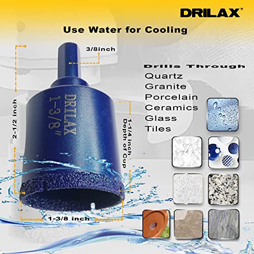 1-3/8 Inch Diamond Hole Saw Drill Bit Cobalt Series Vacuum Brazed