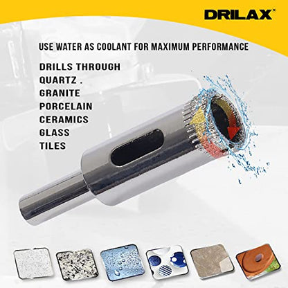 1/2 inch Diamond Drill Bit Ceramic Porcelain Tile Glass Bottle Quartz Granite Countertop RO Water Filter Faucet Hole 0.50 Inch Single Pack