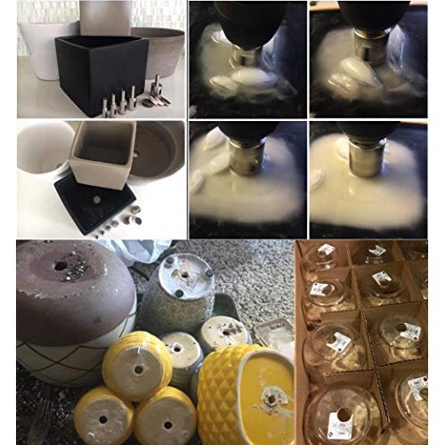 Drilax Diamond Drill Bit Set 1/2 0.5 3/4 0.75 1 inch Tile Saw Kit Ceramic Porcelain Glass Bottle Flower Pot Drain Hole 3 Pieces Pack