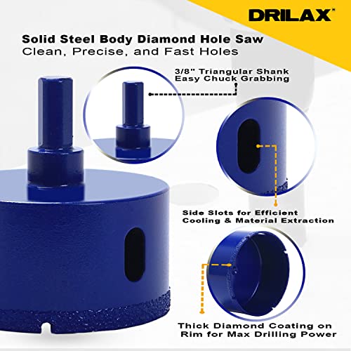 3 Inch Diamond Hole Saw Drill Bit Cobalt Series Vacuum Brazed