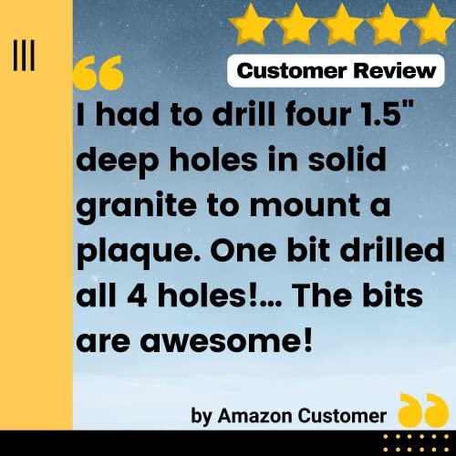 Drilax Diamond Drill Bit Set 3/8 Inch Ceramic Porcelain Tile Glass Bottle Granite Hole Saw 5 Pieces Pack