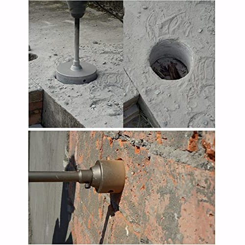 Concrete Hole Saw Set 9 Pcs SDS Plus SDS Max Shank for Concrete Brick Wall Cinder Block Pavement Stone 1-3/16 1-5/8 inch 2-1/2 inch 3-1/8 inch 4 inch Pilot Drill Bits