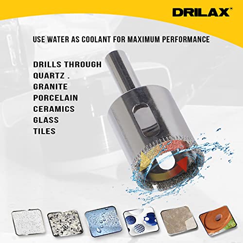 Diamond Hole Saw Drill Bit Set 3 Pieces Porcelain Ceramic Glass Tile Pot Drain Fish Tank Holes 1/2 0.5 3/4 0.75 1 Inch