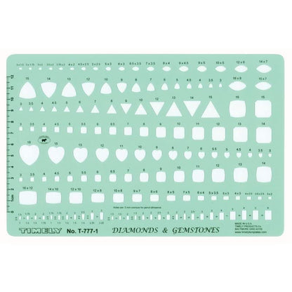 Timely Gemstone Template Set of 2 Contains 278 sizes of marquise, triangle, square, heart, round, oval, pear, and rectangle shapes drilax-tools