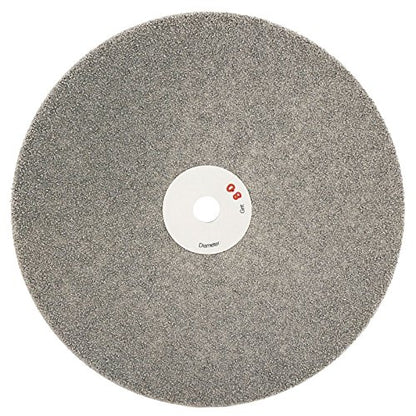 8 inch Diamond Disc Grit 80 High Density Coated Flat Lap Lapping Lapidary Wheel Glass Jewelry Polishing Tool Grinding Sharpening Metal Back 1/2 Arbor GRIT080