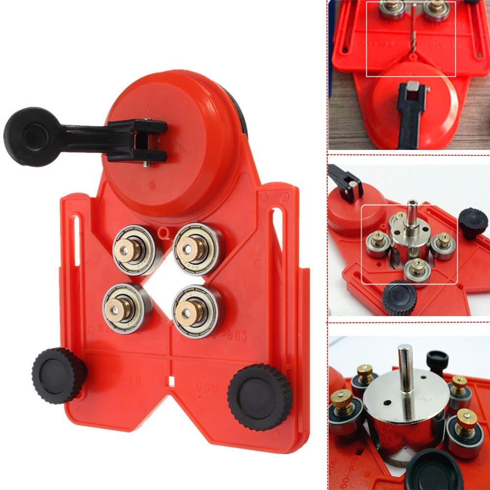 DRILAX Drill Bit Hole Saw Guide Jig Fixture Vacuum Suction Base with Water Coolant Hole