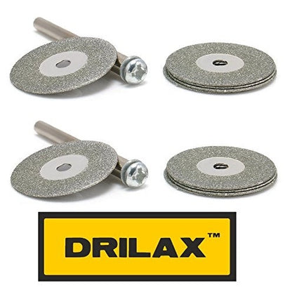DRILAX diamond cutting disc for Dremel set with multiple discs and mounting tools for precise cutting