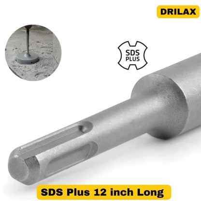 DRILAX 4 1/2" Concrete Hole Saw SDS Plus 12 inch long shank for drilling concrete