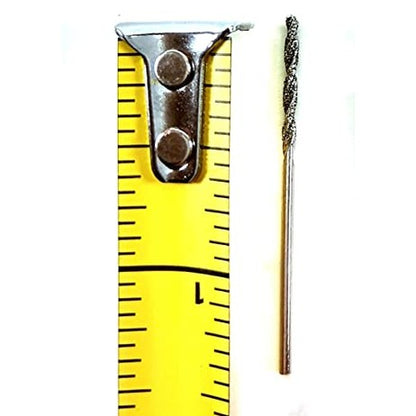 DRILAX diamond drill bits for sea glass next to a yellow measuring tape showing size