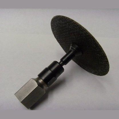DRILAX flapper adapter with abrasive cutting disc and hex shank for drill sanding and grinding