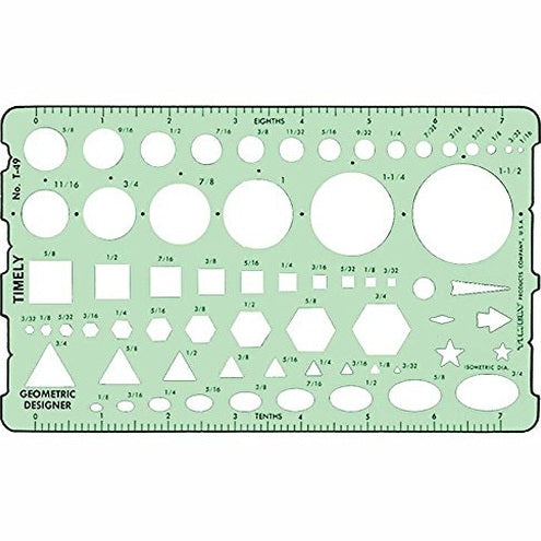 Timely 49T geometric designer drafting template