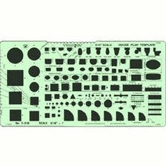 Timely 3/16 inch scale house plan template symbols